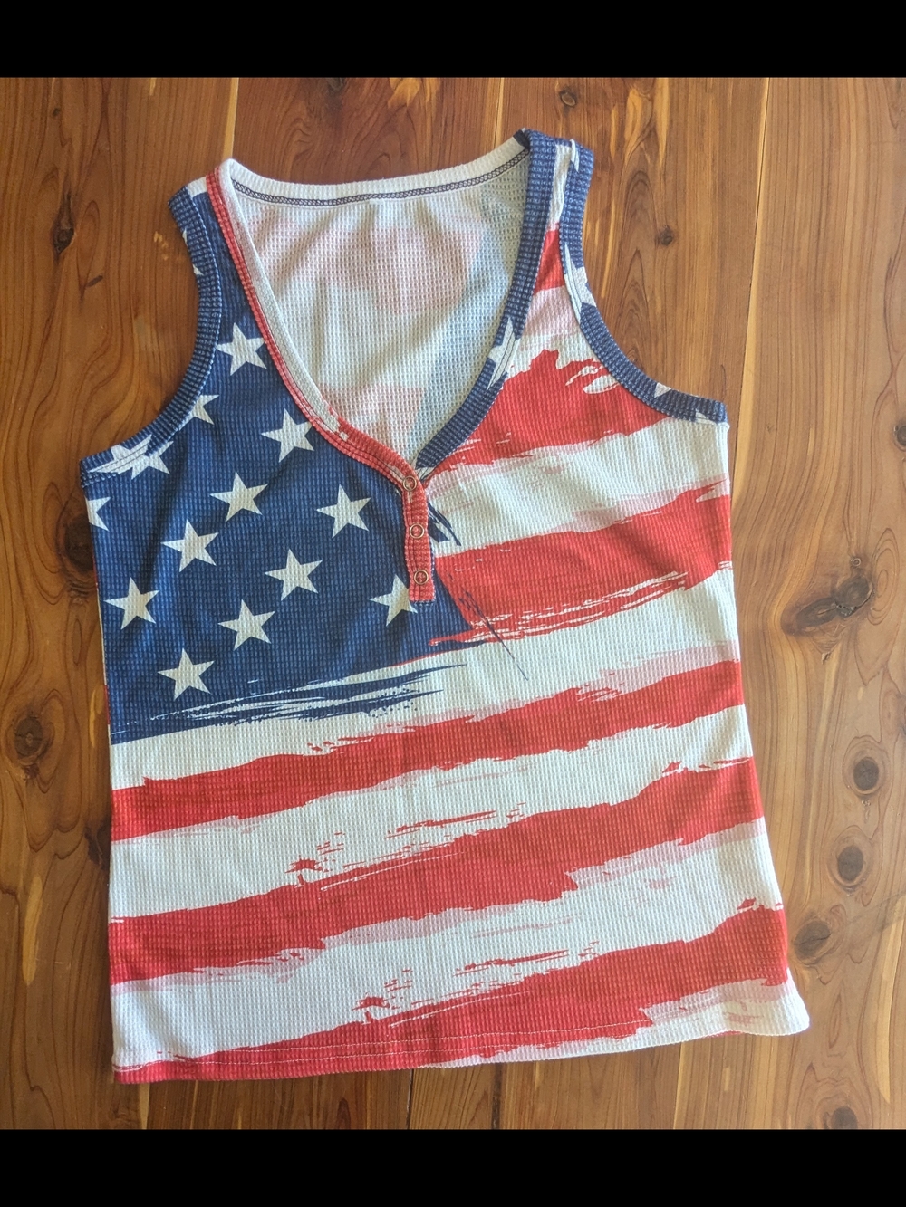 Women’s Stars & Stripes Sleeveless Tank Top - Red, White & Blue